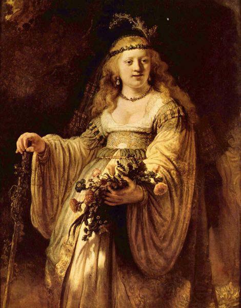 REMBRANDT Harmenszoon van Rijn Saskia as Flora Germany oil painting art